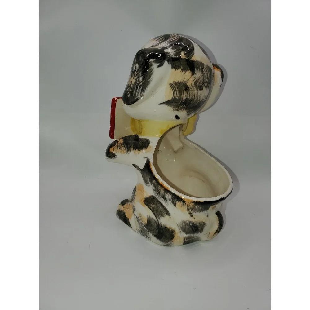 Vintage 1956 Napco Please Get Well Puppy Dog Planter Figurine K1853 Spotted Dog